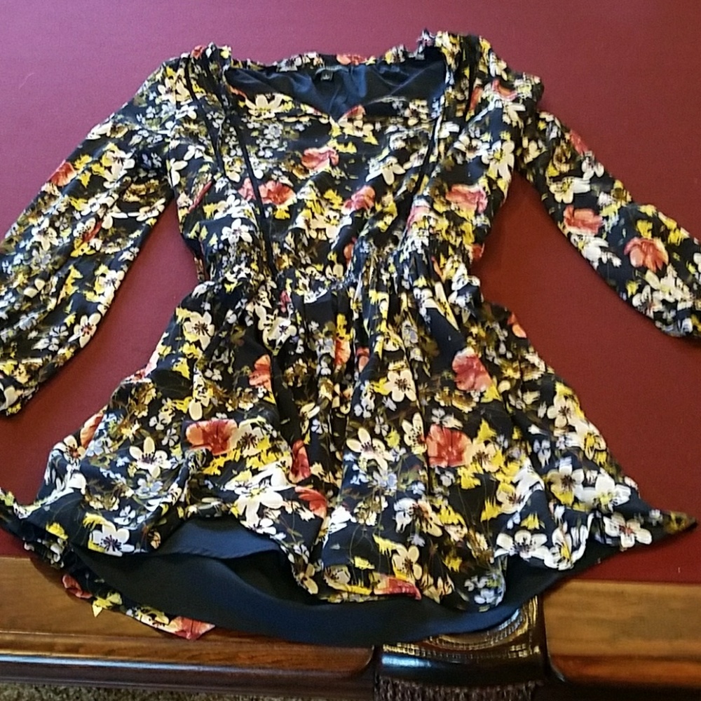 Banana Republic Printed Elastic Waist Dress L